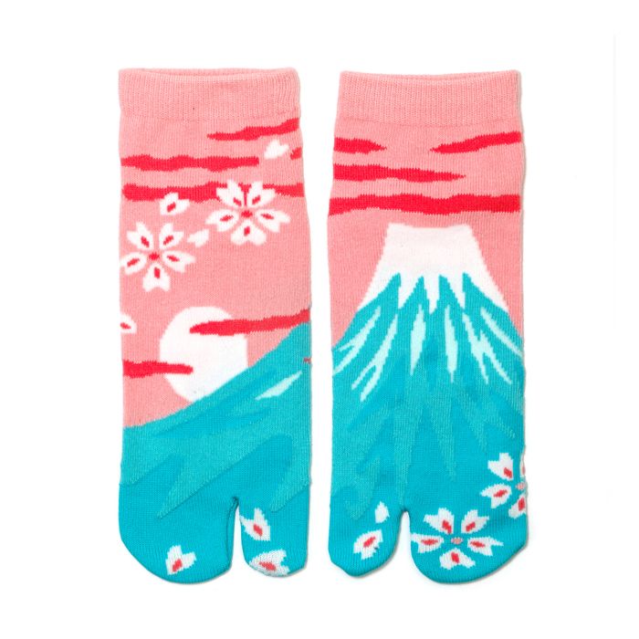 CHAUSSETTES JAPONAISES MONT FUJI ROSE