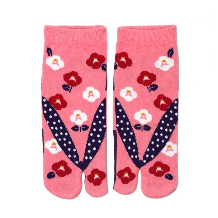 CHAUSSETTES JAPONAISES FLORAL ROSE