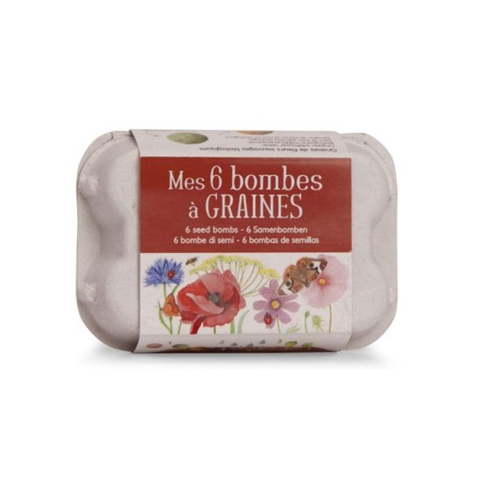 Mini boîte à oeufs 6 bombes à graines