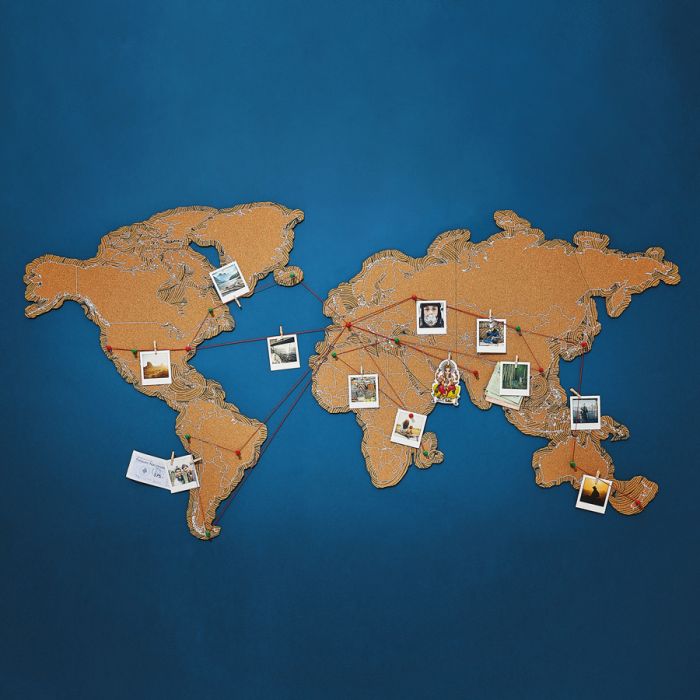 Voyagez de Manièr avec Carte du Monde en Liège Materiaux
