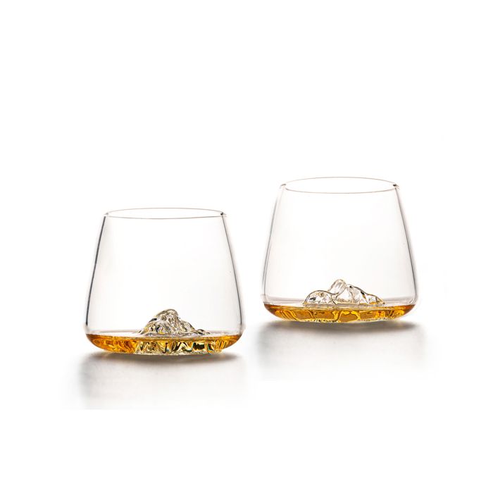 2 VERRES A WHISKY TOPOGRAPHIQUES